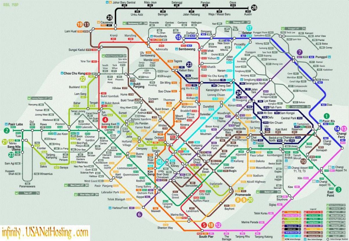 карта Сінгапура транспарту