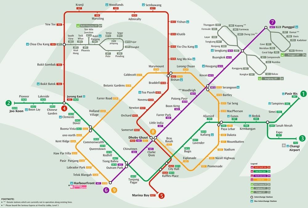сістэма MRT карту Сінгапура