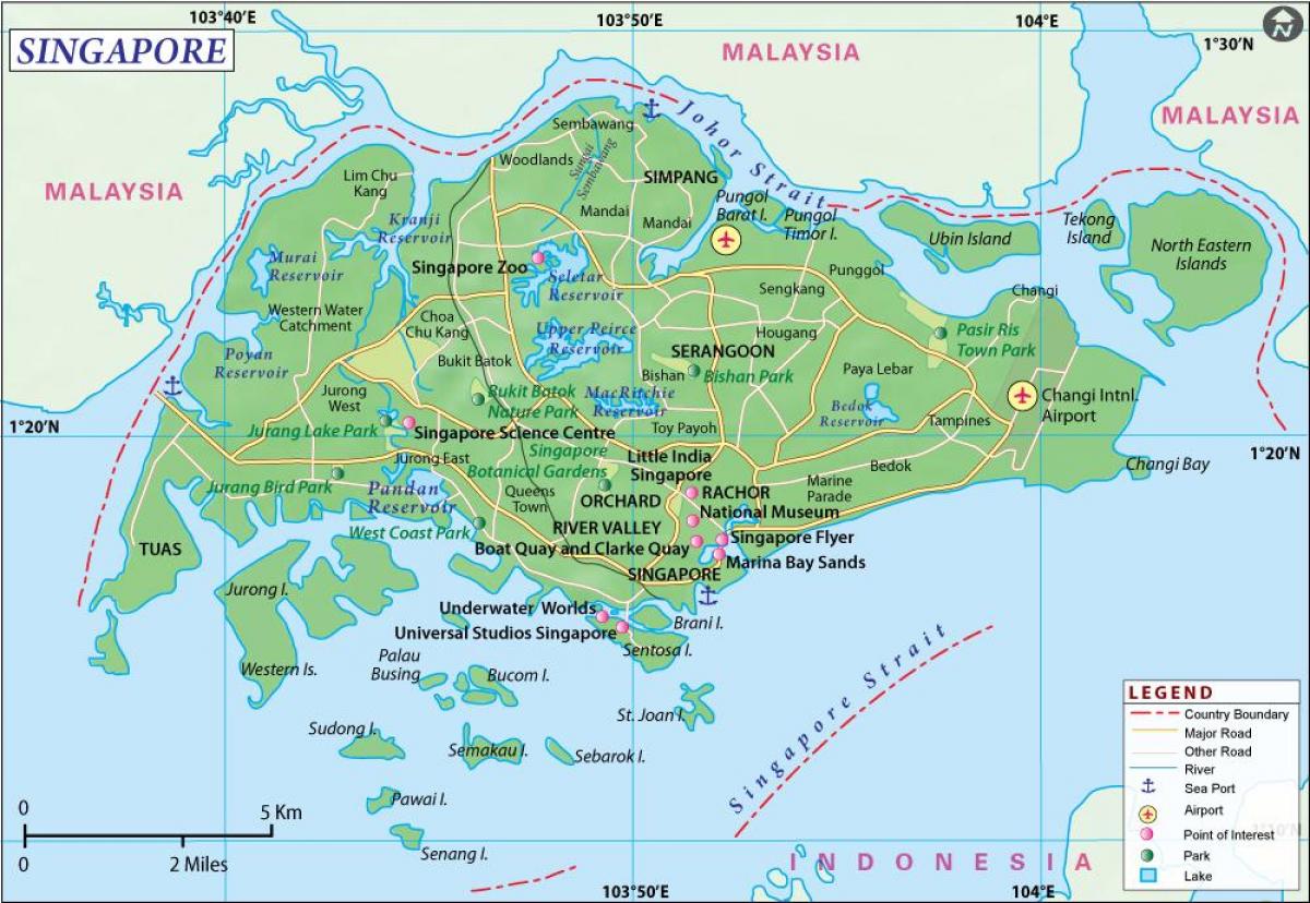 карта горада Сінгапур