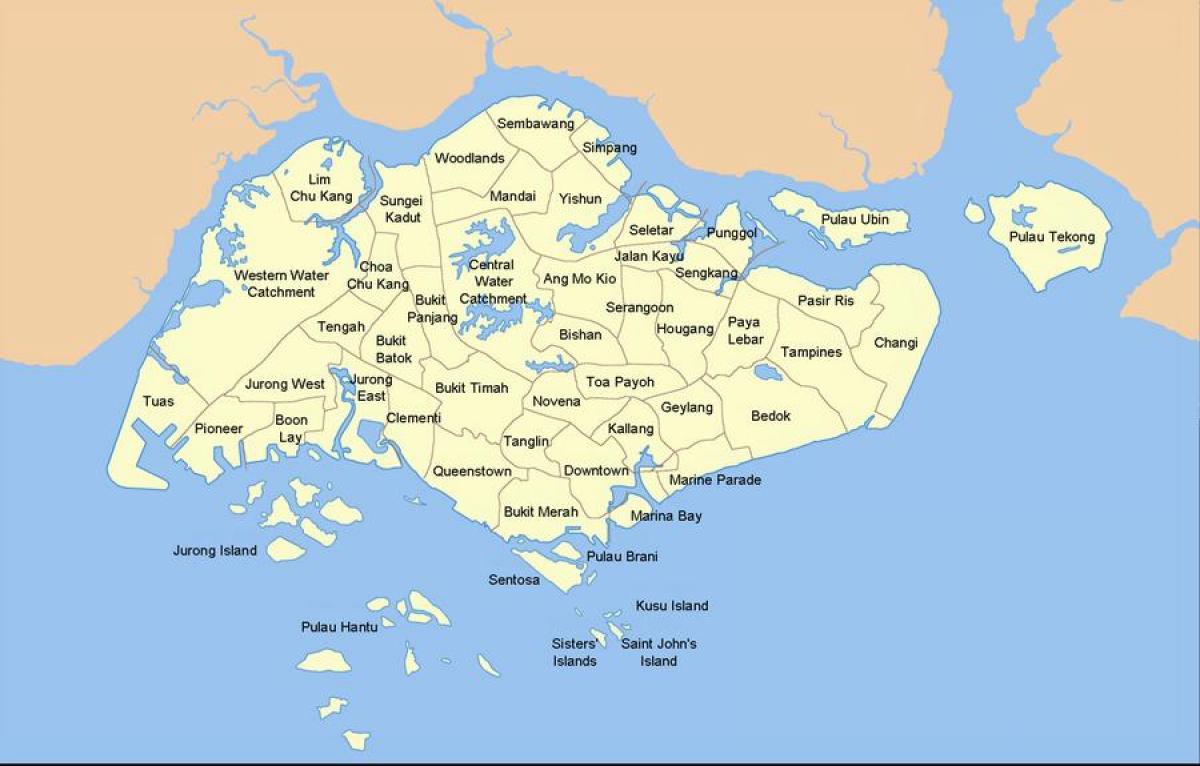 карта Сінгапура краіне