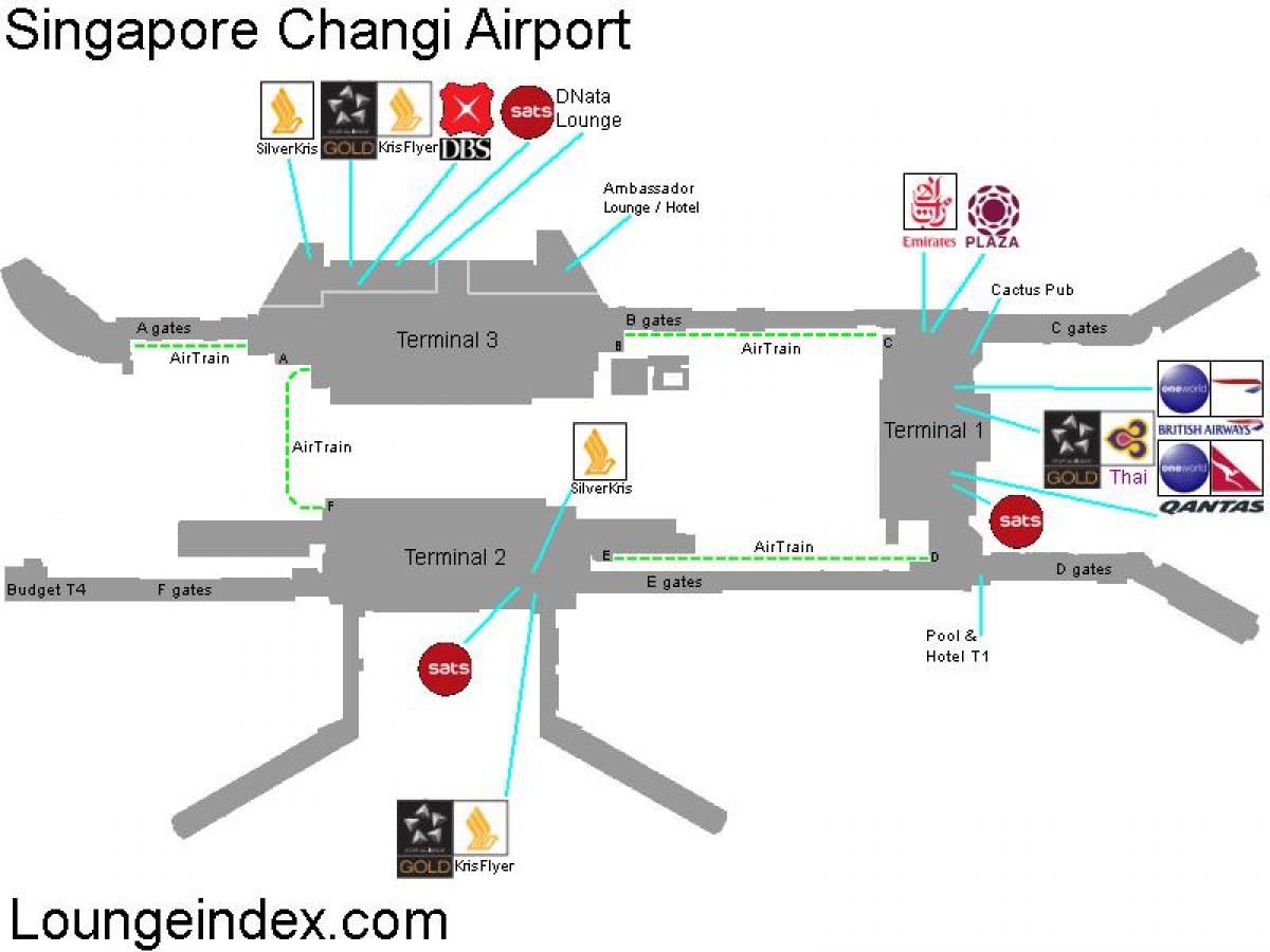 карту ў аэрапорце Сінгапура