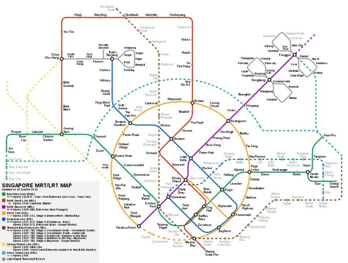 Сінгапурскім сістэма MRT карту