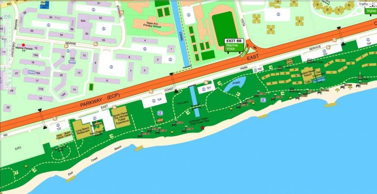 карта ўсходняга ўзбярэжжа парку