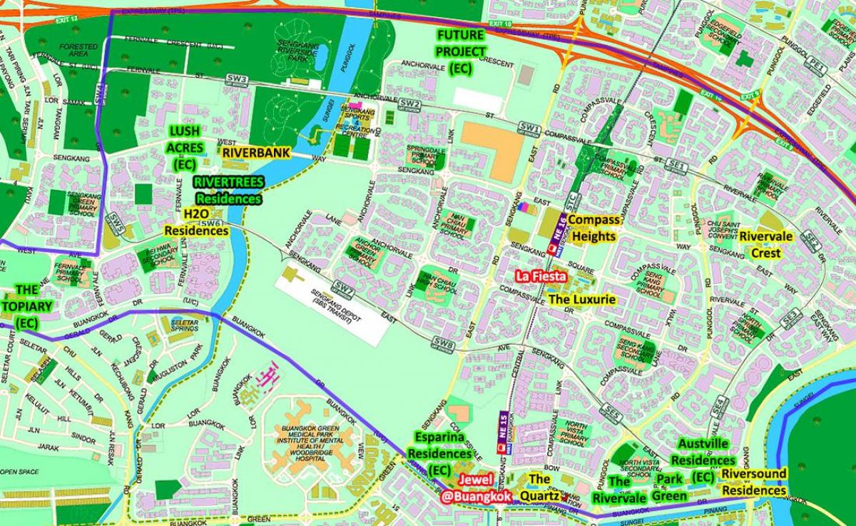 карта Сенгканге Сінгапур