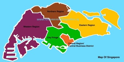 Карта Сінгапура раёне