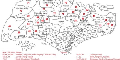 Сінгапур паштовы код карты