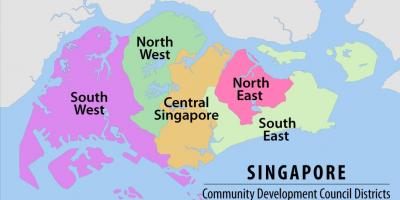 Карта Сінгапура вобласці